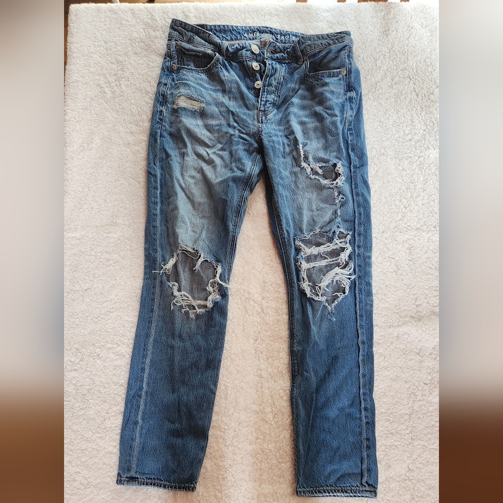 American Eagle Outfitters Blue Straight Cut Jeans